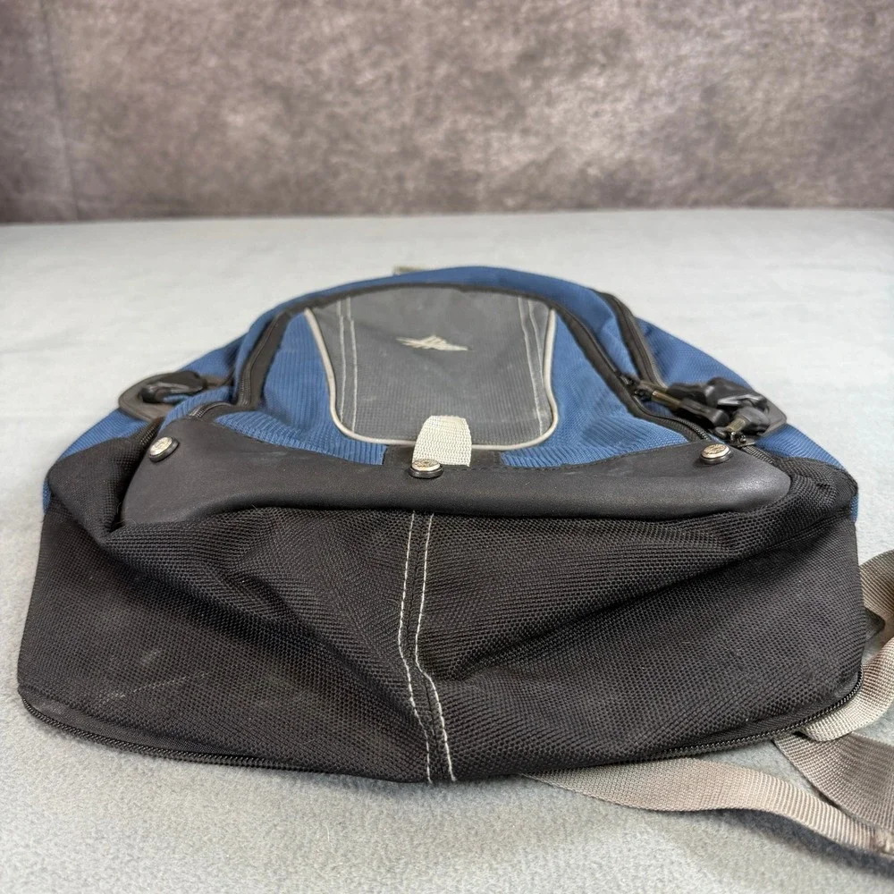 High Sierra Backpack‎ Blue Black Multi Compartment School Hiking Daypack Bag